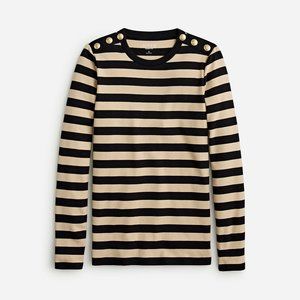 J.Crew Perfect-fit long-sleeve crewneck T-shirt with buttons